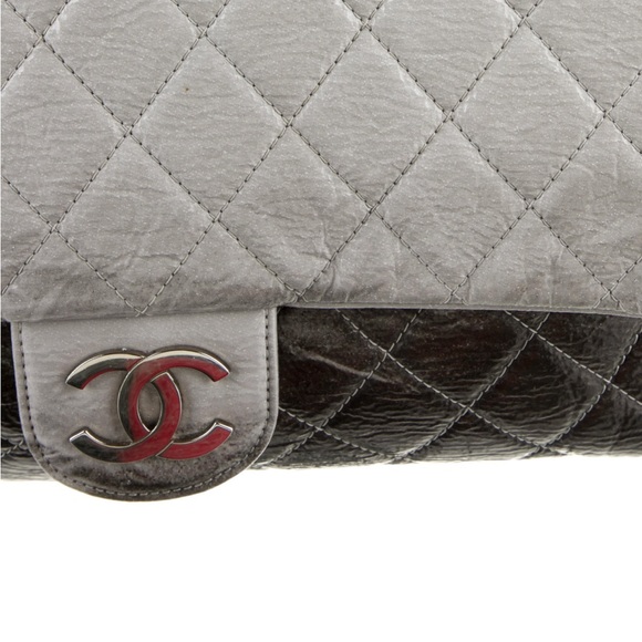 Chanel Vinyl Quilted Jumbo Melrose Degrade Flap Bag - Picture 16 of 16
